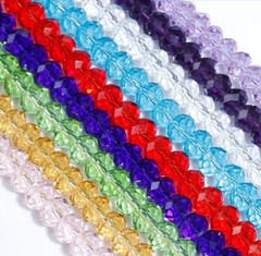 200Pcs Flat Round Faceted Crystal Beads Wheel Glass Beads Diy Loose Spacer 6mm