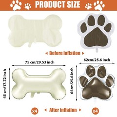 8 Pieces Dog Balloons for Birthday Party Decorations Include 4 Foil Dog Bone …