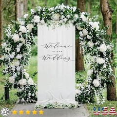 Wedding Welcome Banner Rustic Linen Sign Flexible Placement W/ Wooden Clips New