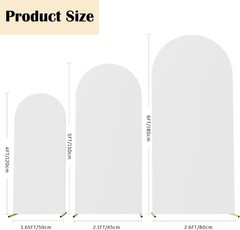 Set of 3 Wedding Arch Cover Spandex Fitted Stretchy Arch Stand Covers,2-Sided…