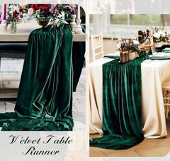 Velvet Table Runner 20 x20 Inches0ft Luxurious Thick Soft 1 Emerald Green