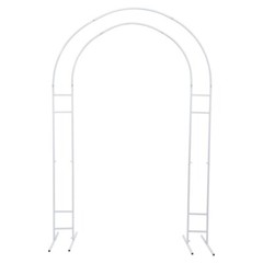 7.2ft Metal Wedding Arch White Garden Arch With Base 150×220cm Wide Sturdy Metal