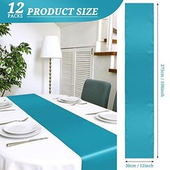 12 Pack Satin Table Runner 12 x 108 Inch Long 12 pack 12″ x 108″ Turquoise