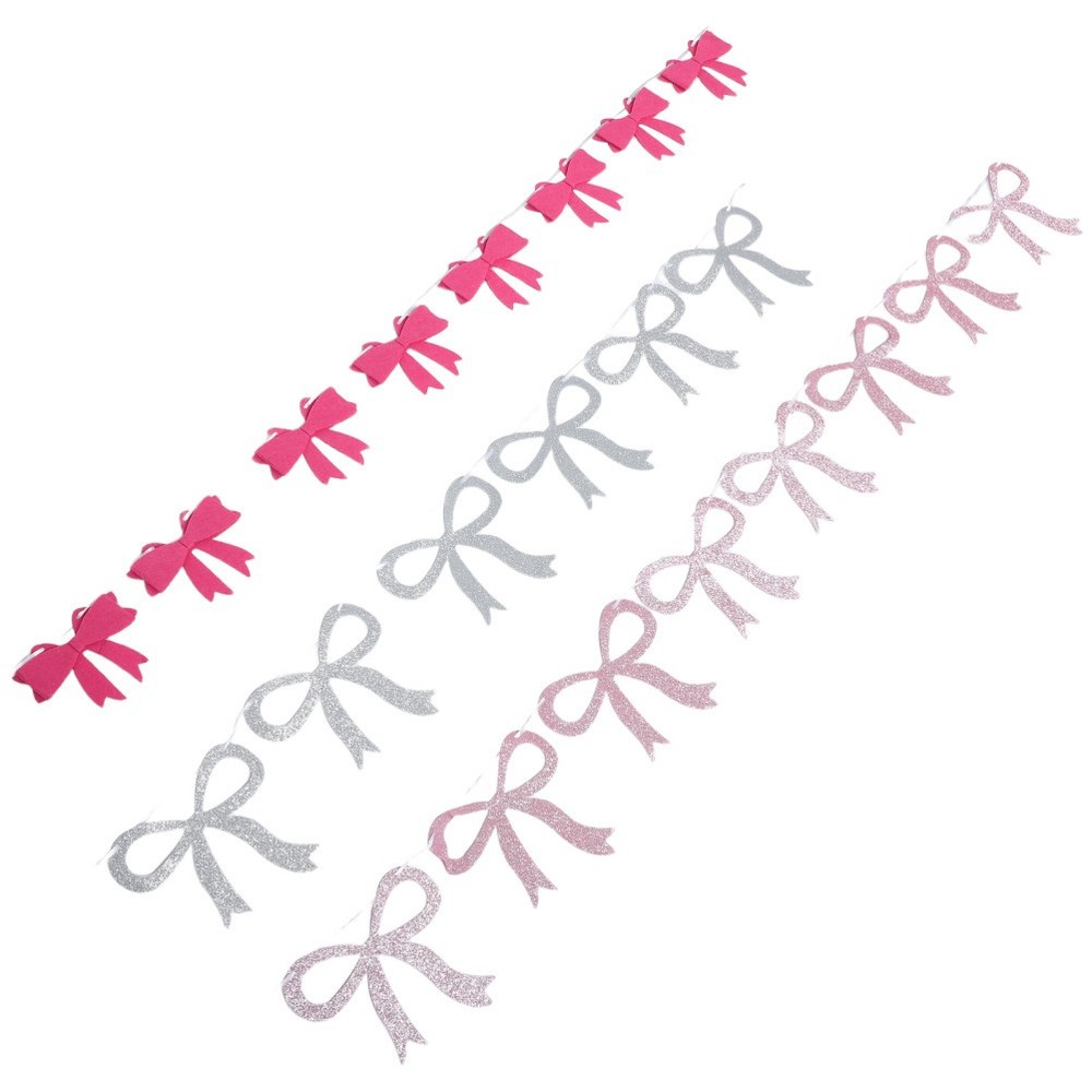 1 Set Durable Mother Day Hanging Bow Garland for Bridal Shower Office Home Decor