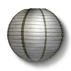 4″ Driftwood Grey Round Paper Lantern, Even Ribbing Decoration (10 Pack)