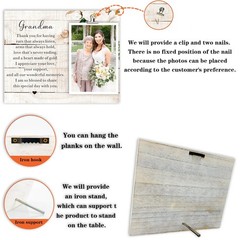 SUNBMO Wedding Picture Frame Gift for Grandma from Bride, white