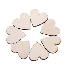 Heart Shape Wood Embellishment For Weddings Plaques Ornament(30mm 50pcs)♡