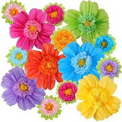 Pcs Large Colorful Tissue Paper Flowers 20″ Giant Fiesta 12 Rainbow Color