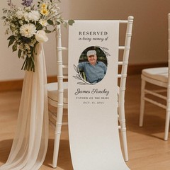 Customized Photo Reserved Memorial Wedding Chair Fabric Sign