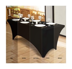 Utopia Kitchen Spandex Tablecloth 2 Pack [6FT, Black] Tight, Fitted, Washable…