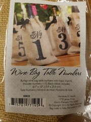 Burlap Wine Bag Table Numbers, Wedding Decor, Wedding Table Decor