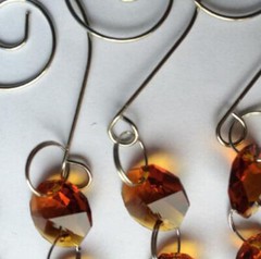 20Pcs Crystal Strand Glass Amber Drop Pendant Christmas Tree Cake Topper Supply