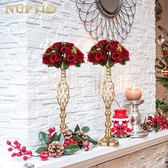 Flower Wedding Centrepieces for Tables – 9.5in Diameter 10 Pcs Crimson