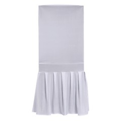 30Pc White Stretch Chair Covers Ruffled Skirt Polyester Spandex Fit 16-22 In