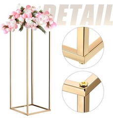 23.6in 2 Pcs Tall Gold Metal Flower Stand for Wedding Table Centerpieces Decor
