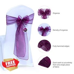 VDS Organza Chair Sashes Wine 100 PC