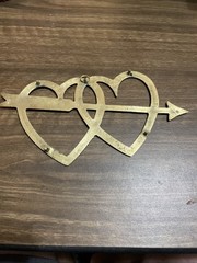 Heart & Arrow Wall Hanging Decor Metal Hearts C11