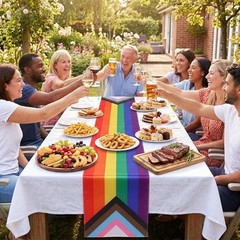 Rainbow Table Runner, 13″ x 72″ Pride Month Table Runner Rainbow Tablecloth