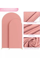 Wokceer Wedding Arch Cover 7.2FT,6FT Spandex Fitted Wedding Archetand Cover Rose