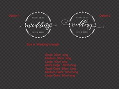 Custom Wedding Welcome Sign Wreath Decal | Simple Elegant Vinyl Sticker