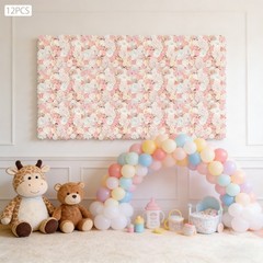 12 Pcs Flower Wall Panel Artificial Flower Wall Backdrop Flower Decoration