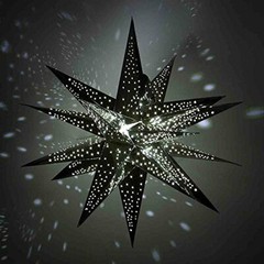 Quasimoon 24″ Moravian Glossy / Chrome Silver Multi-Point Paper Star Lantern …