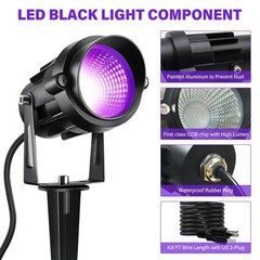 Halloween Christmas LED Black Light,1 Pack 110V Plug-in Outdoor Blacklight,12…