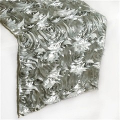 Rosette Satin Table Runner Ribbon 3D Rose Spiral Wedding Party Table decoration