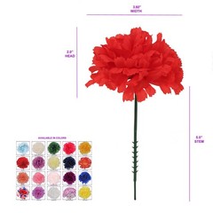 Larksilk Red Carnations, Fake Flowers, 100 Pack for Events, Weddings, DIY