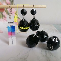 30pcs Black Acrylic Octagonal Bead 32mm Diamond Ball Pendant Garland Chandelier