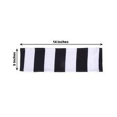 5 Black White 5″ x 14″ Striped Spandex Fitted Chair Sashes Party Decorations