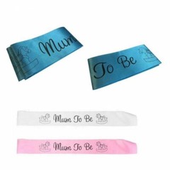 Party sash Pink SHOWER SASH MUM SHOWER Boy Girl White SASH Baby simple color