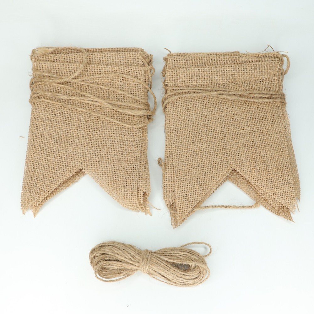 (2) – 15pcs Burlap Banner DIY Party Decor for Birthday Wedding Baby Shower Party