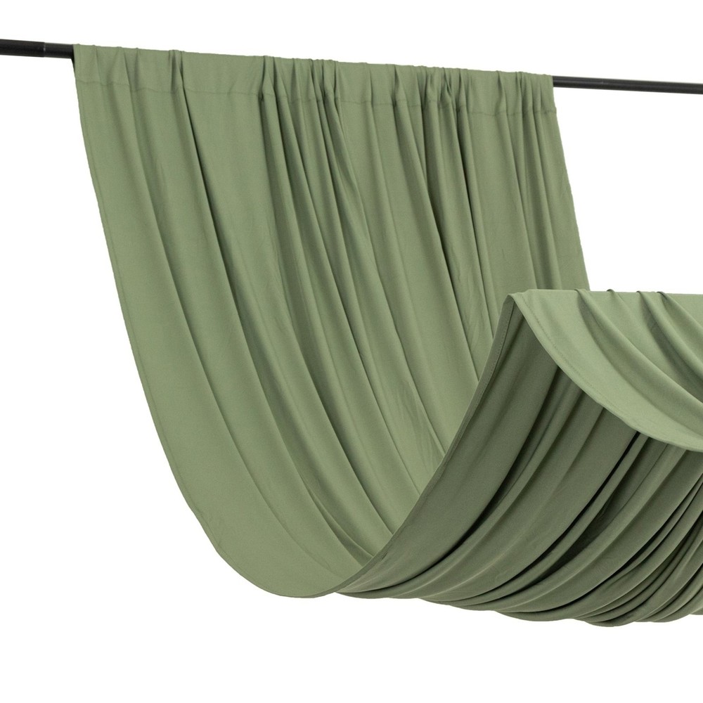 5 ft x 10 ft DUSTY SAGE GREEN 4-Way Stretch Spandex Divider Backdrop Curtain