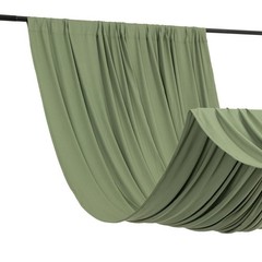 5 ft x 10 ft DUSTY SAGE GREEN 4-Way Stretch Spandex Divider Backdrop Curtain