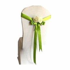 4 X Floral Chair Ribbon Sash Cover Adjustable Ribbon Satin Bow Wedding Party