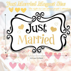 2 Pcs Large Just Married Car Decorations Just Married Car Magnets Sign Decoratio