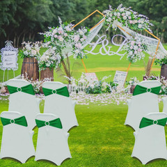 Chair Sashes Spandex Stretch Chair Bows with Buckle Slider for Wedding Party Dec