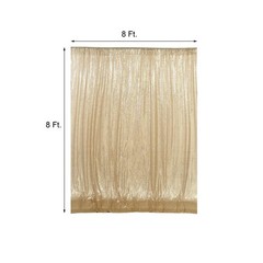 CHAMPAGNE 8 ft x 8 ft Sequined Backdrop Curtain Wedding Party Booth Decorations