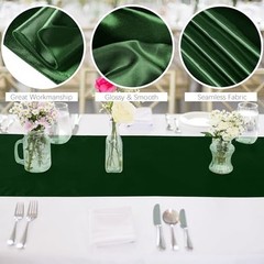 Pack Satin Table Runner 12 x 108 Inch Long Wedding Satin Silk 16 Black Green