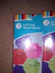 Tissue paper flower Pom poms LOT of 6 packages Green and white NEW