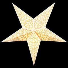 Quasimoon 24″ Gold Bramble Glitter Paper Star Lantern, Hanging Decoration by …