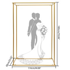 Tall Gold Metal Flower Stand for Wedding Table Centerpieces Decor 119*60*184cm