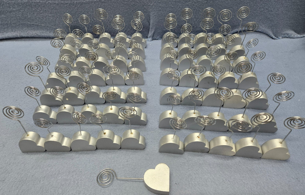 Place Card Holder Silver Heart 2 Different Heights ~70~ Weddings Parties