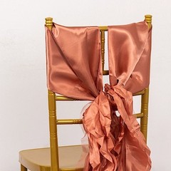 5 TERRACOTTA Curly Willow Chiffon Satin CHAIR SASHES Party Event Decorations
