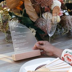 Table Numbers Menu Wedding Personalised Engraved Frosted Acrylic Beach Sail Wood