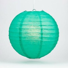 4″ Teal Round Paper Lantern, Even Ribbing, Hanging Decoration (10 PACK)