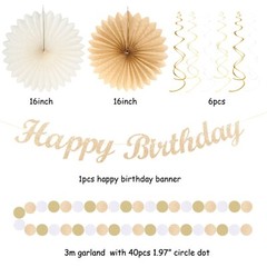 Champagne-Gold Beige Fall Boho Birthday Party-Decorations – 21pcs Autumn Neut…