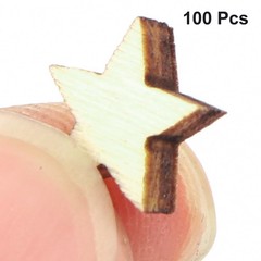 Wooden Star Shaped DIY Craft Accessories Ornaments Beige 10 x 10mm 100pcs