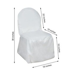 6 White Polyester BANQUET CHAIR COVERS Wedding Ceremony Party Decorations